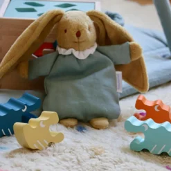 Hot Peluche musicale lapin nid d'ange vert céladon (28 cm) Peluche Musicale