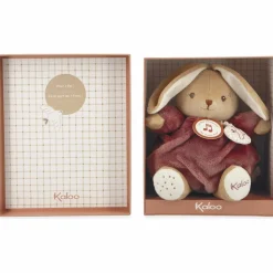 Peluche musicale Patapouf Lapin bordeaux (17 cm) Peluche Musicale