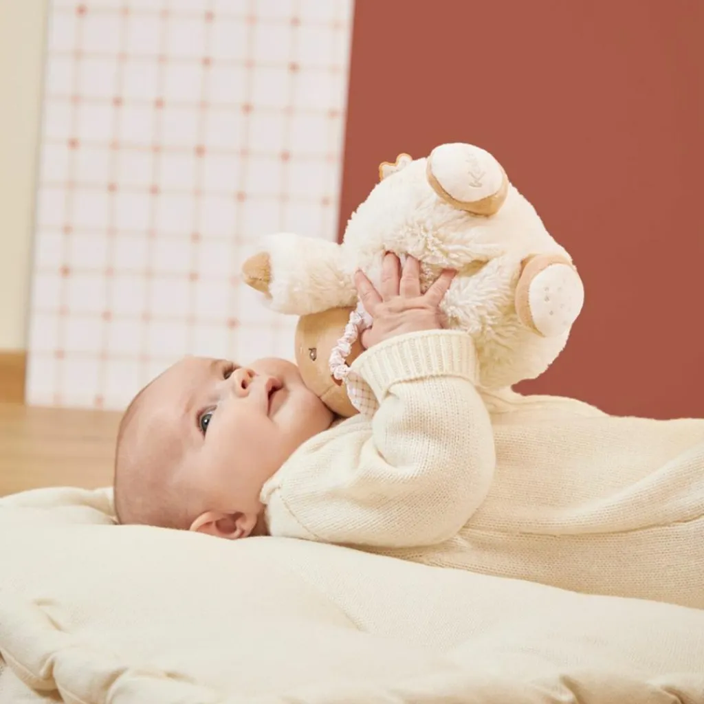 Hot Peluche musicale Patapouf Lapin crème (17 cm) Peluche Musicale