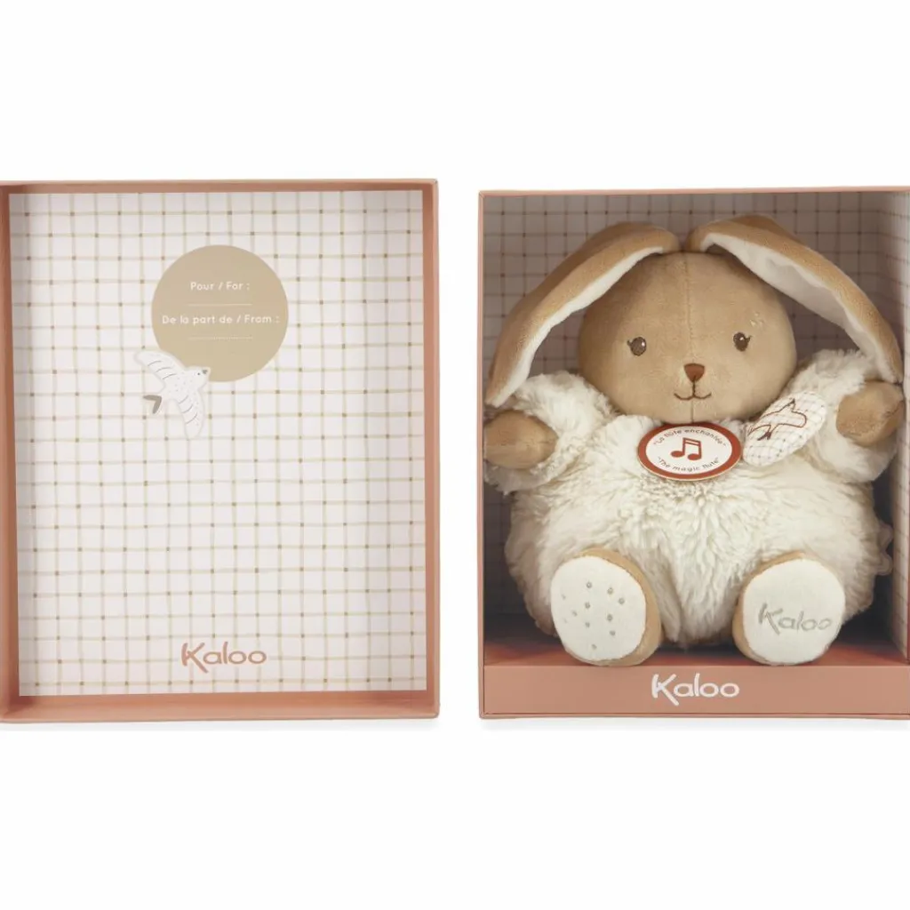 Hot Peluche musicale Patapouf Lapin crème (17 cm) Peluche Musicale