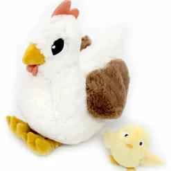 Outlet Peluche Pioupiou maman et bébé Les Ptipotos Blanc (32 cm) Peluche Moyenne (20-59 Cm)