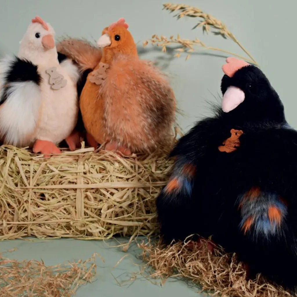 Peluche poule beige Les Poulettes Champêtres Chics (20 cm) Peluche Moyenne (20-59 Cm)