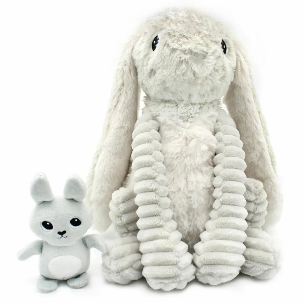 Clearance Peluche Toudou maman et bébé Les Ptipotos Gris clair (25 cm) Peluche Moyenne (20-59 Cm)