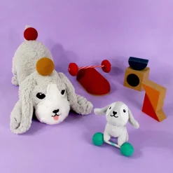 Best Peluche Toutou maman et bébé Les Ptipotos Gris clair (34 cm) Peluche Moyenne (20-59 Cm)