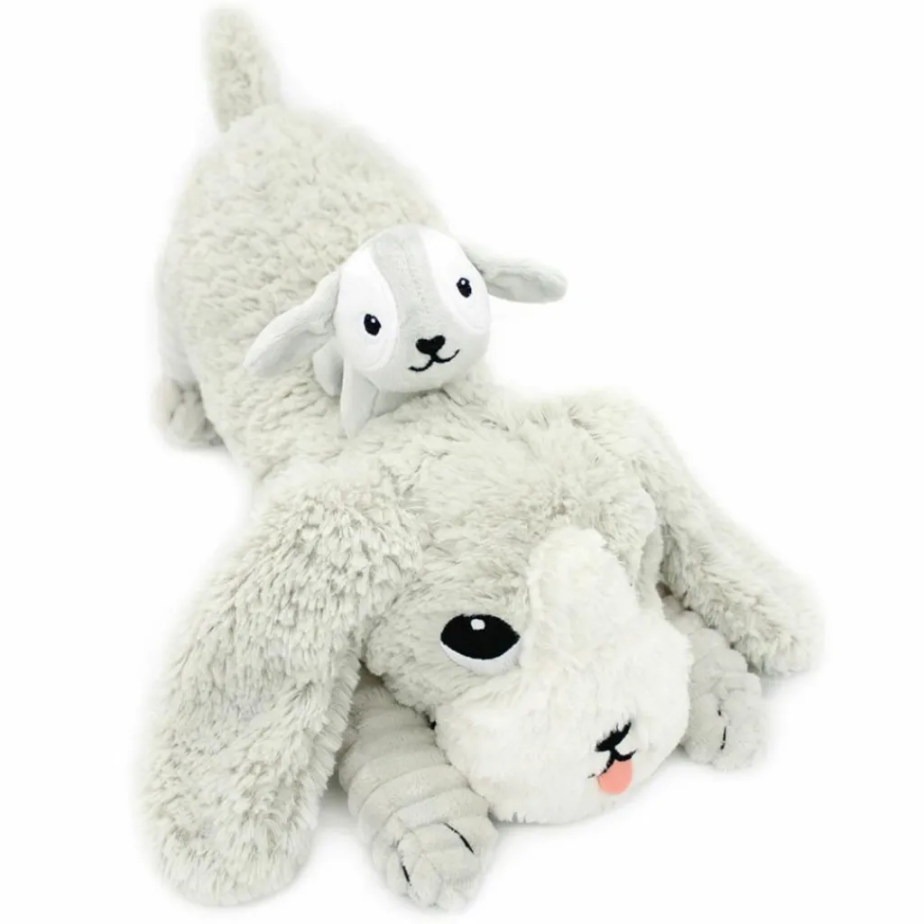 Best Peluche Toutou maman et bébé Les Ptipotos Gris clair (34 cm) Peluche Moyenne (20-59 Cm)