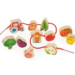 Clearance Perles à enfiler en bois Ferme potager (11 pièces) Jouet À Encastrer