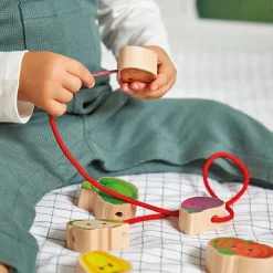 Clearance Perles à enfiler en bois Ferme potager (11 pièces) Jouet À Encastrer