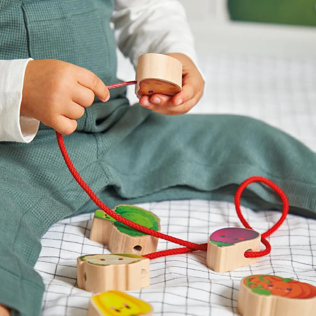 Clearance Perles à enfiler en bois Ferme potager (11 pièces) Jouet À Encastrer