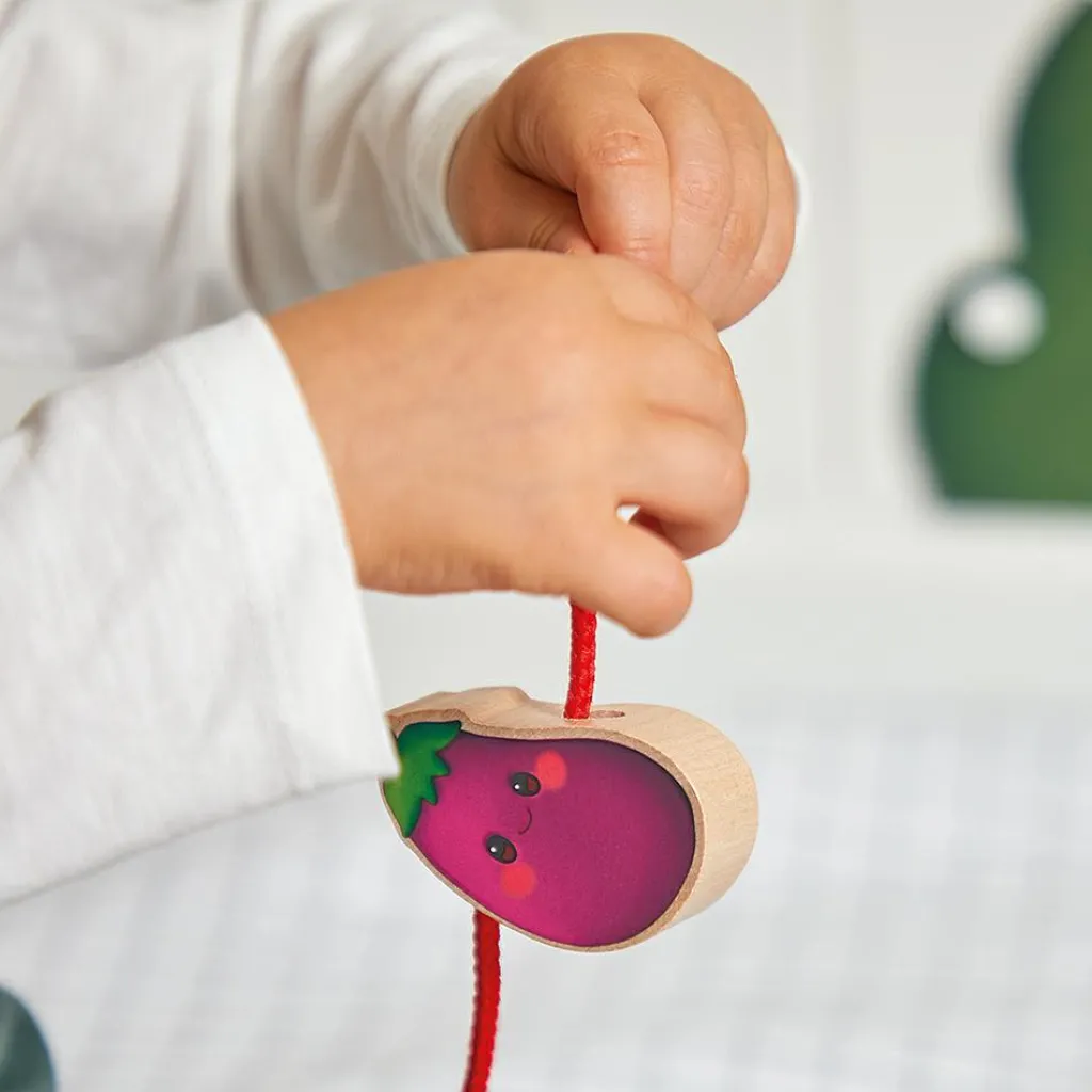 Clearance Perles à enfiler en bois Ferme potager (11 pièces) Jouet À Encastrer
