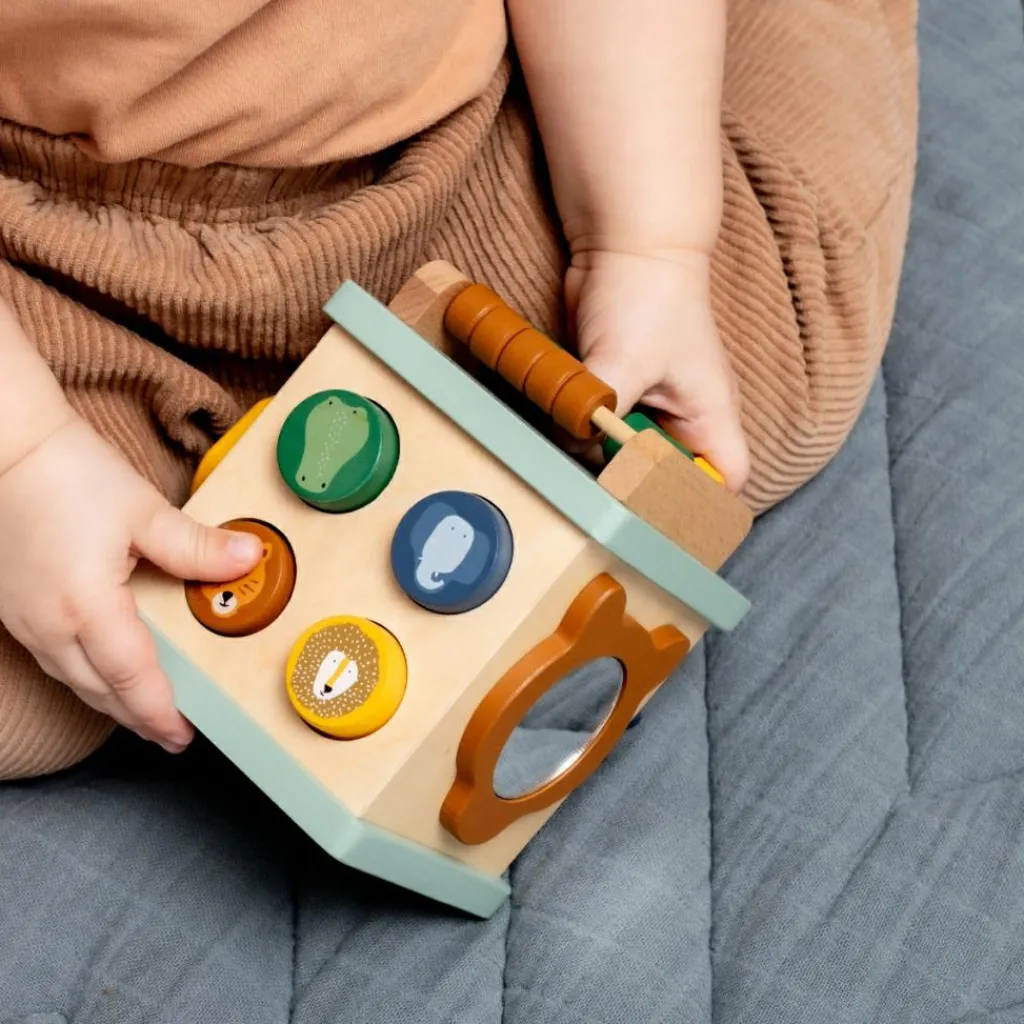 Clearance Petit cube d'activité en bois All animals Balle / Cube D'Activités