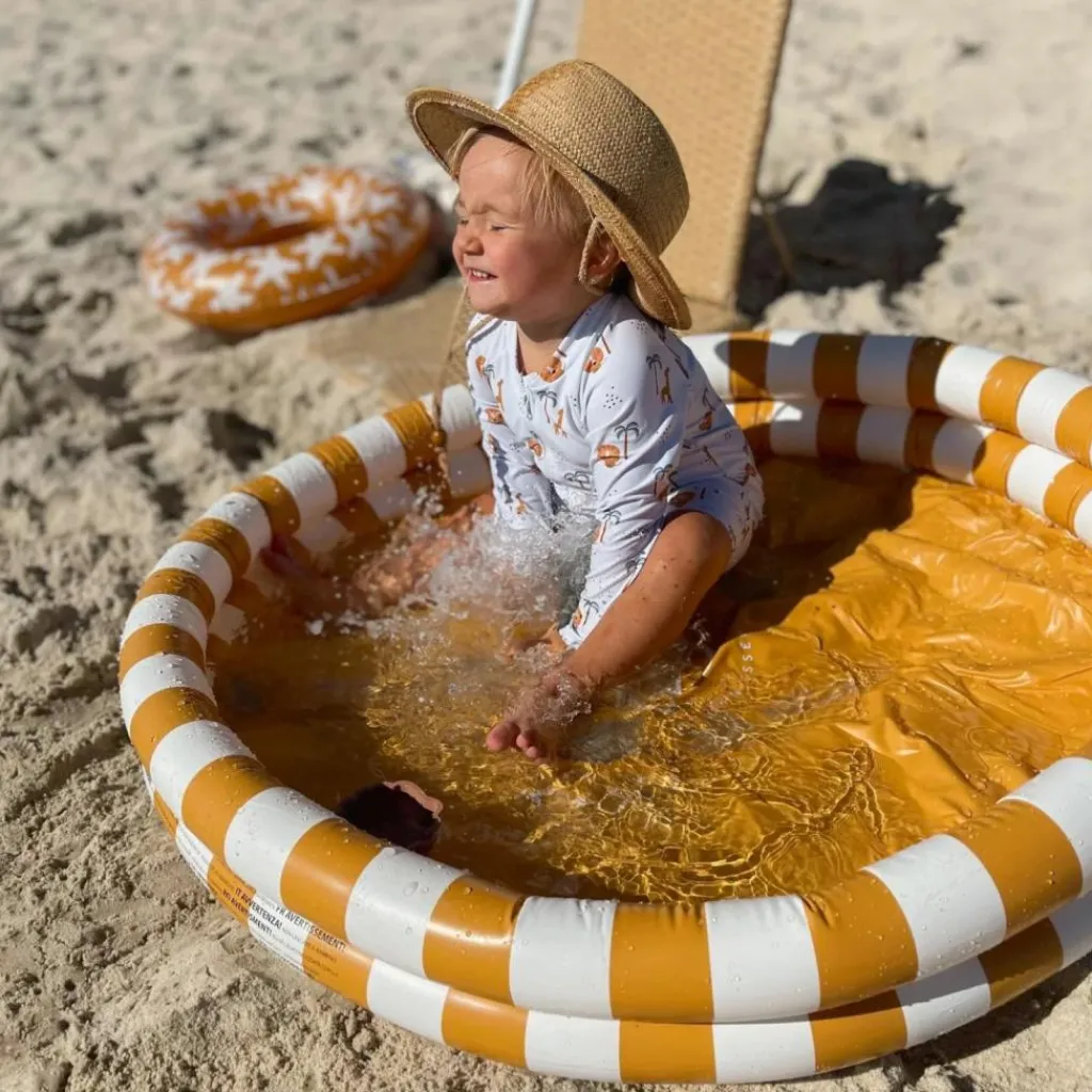 Discount Piscine enfant rayé blanc-jaune (102 cm) Enfant Piscine Enfant