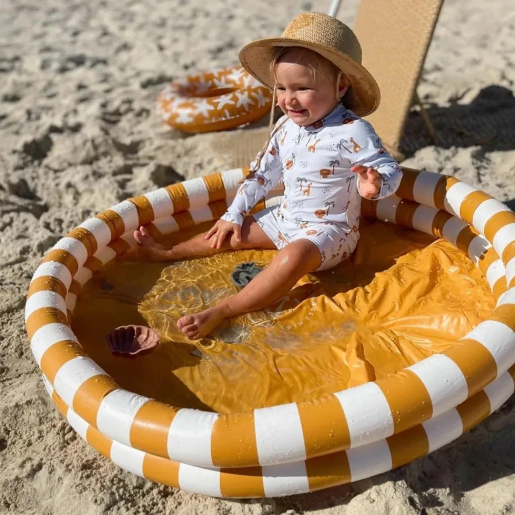 Discount Piscine enfant rayé blanc-jaune (102 cm) Enfant Piscine Enfant