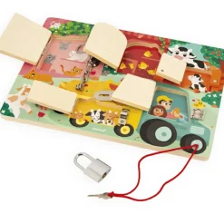 Best Planche à cadenas en bois La Ferme Jeu De Motricité Fine