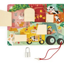 Best Planche à cadenas en bois La Ferme Jeu De Motricité Fine