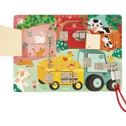 Best Planche à cadenas en bois La Ferme Jeu De Motricité Fine