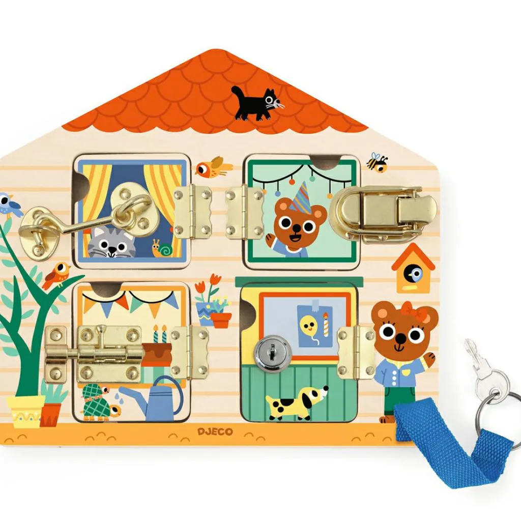 Sale Planche à cadenas en bois Cabanalock Jeu De Motricité Fine