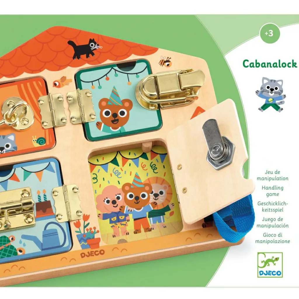 Sale Planche à cadenas en bois Cabanalock Jeu De Motricité Fine