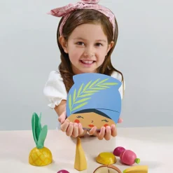 Planche à découper fruits tropicaux en bois Dînette Et Aliments Factices