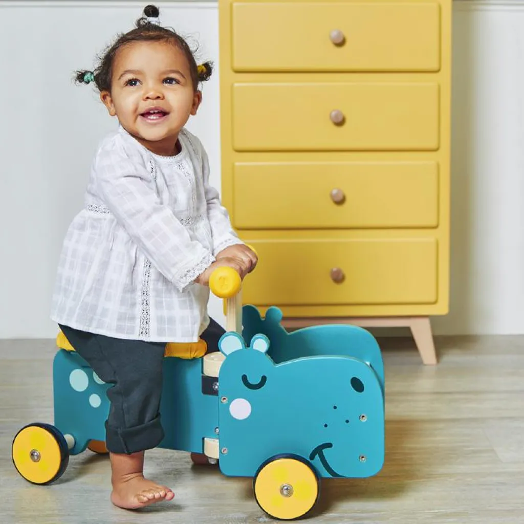 Porteur en bois Hippopotame Porteur