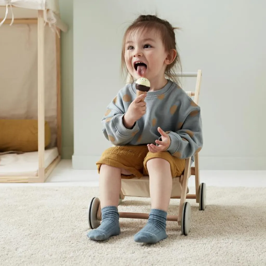 Clearance Poussette en bois pour poupée nature Poussette Pour Poupée