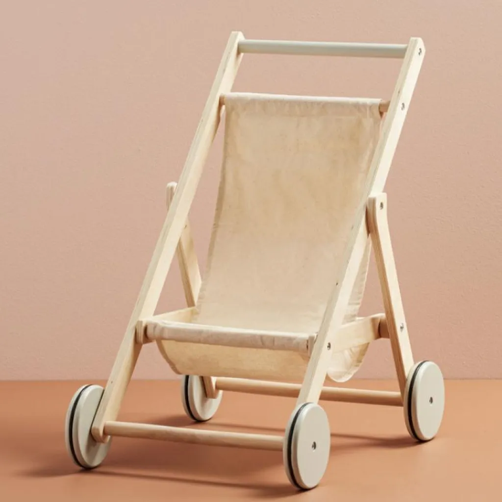 Clearance Poussette en bois pour poupée nature Poussette Pour Poupée