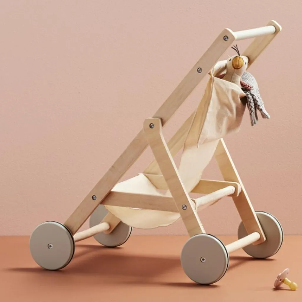 Clearance Poussette en bois pour poupée nature Poussette Pour Poupée