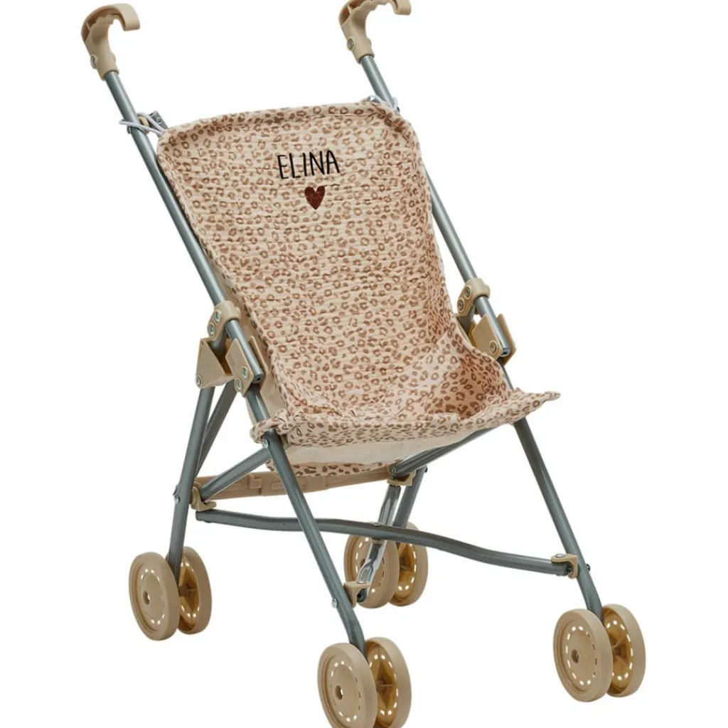 Sale Poussette pour poupée Gaze Léopard (personnalisable) Poussette Pour Poupée