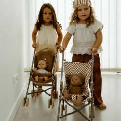 Clearance Poussette pour poupée Gaze Damier Poussette Pour Poupée