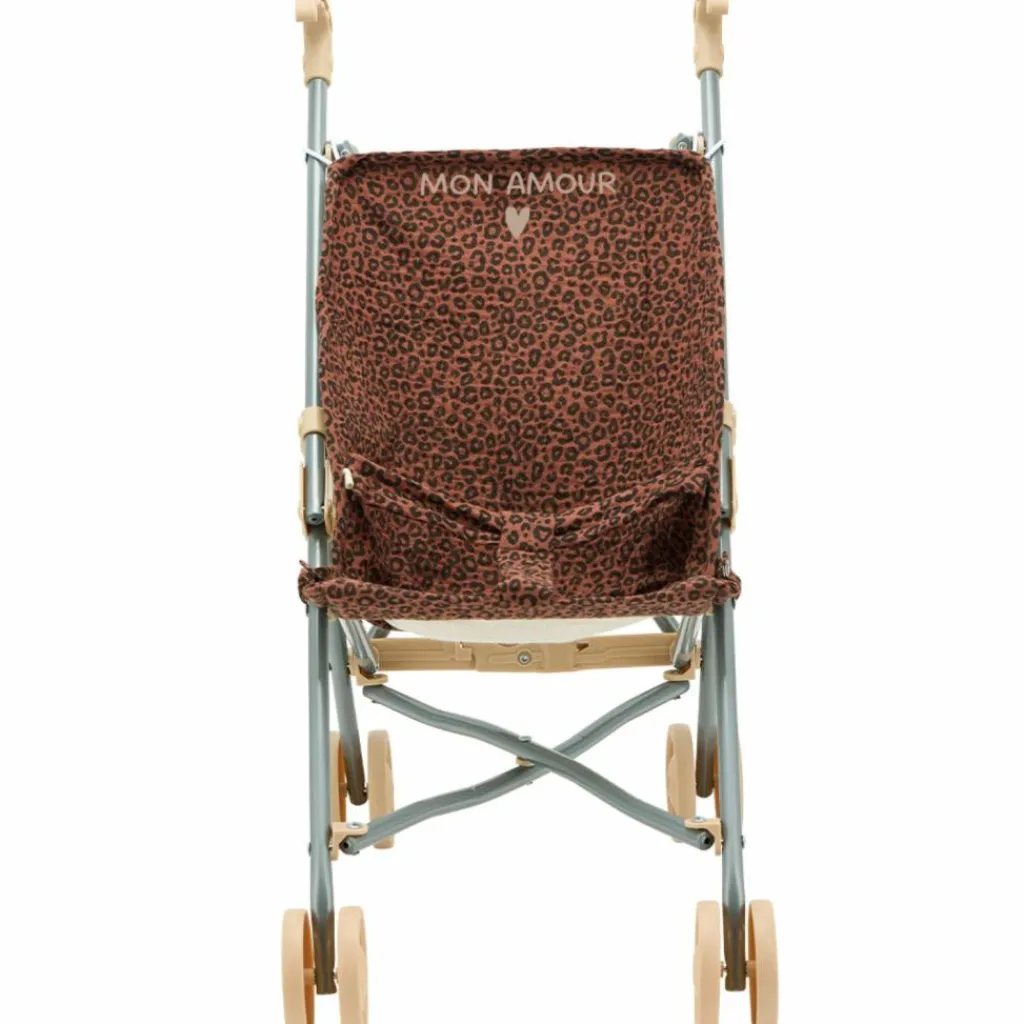 Hot Poussette pour poupée Gaze Léopard Marron (personnalisable) Poussette Pour Poupée
