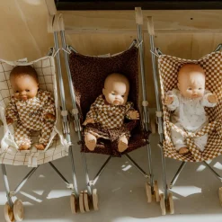 Hot Poussette pour poupée Gaze Léopard Marron (personnalisable) Poussette Pour Poupée