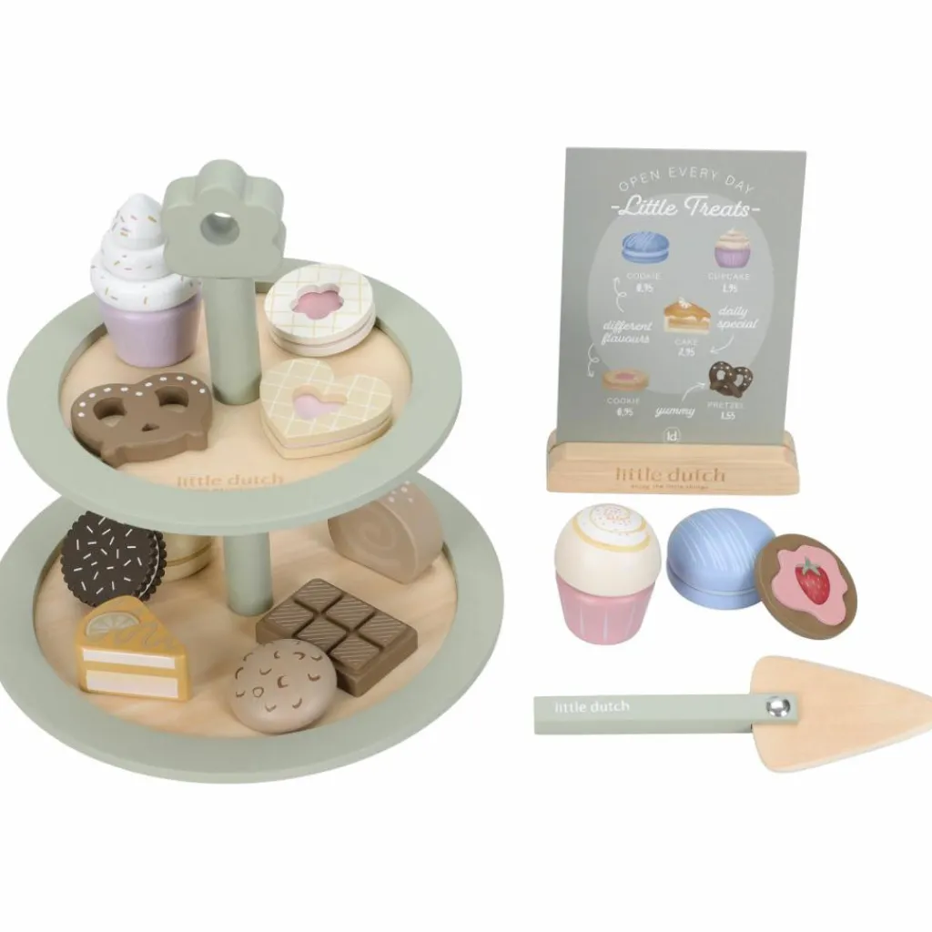 Outlet Présentoir à pâtisseries en bois Dînette Et Aliments Factices