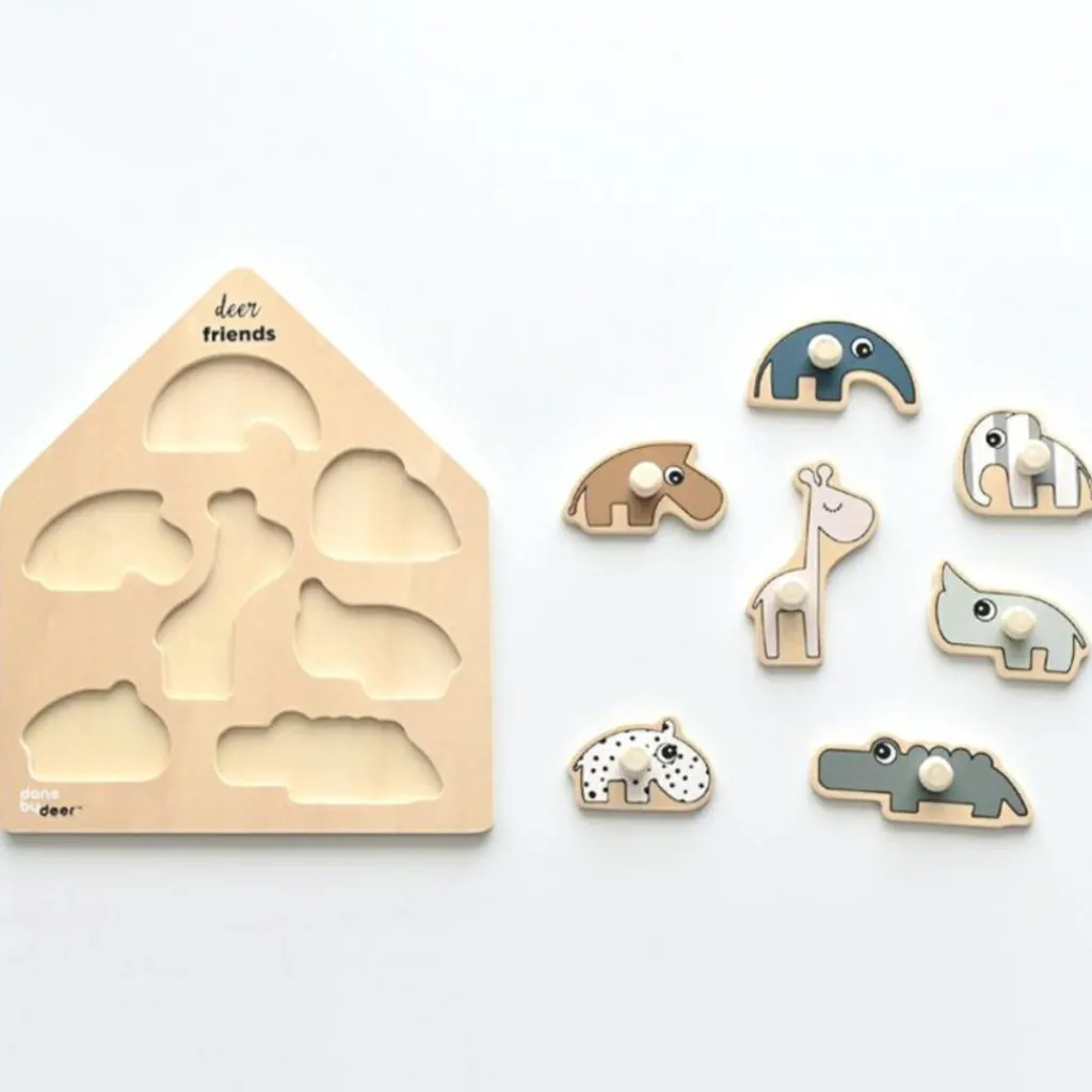 Online Puzzle à encastrer en bois Deer Friends (7 pièces) Puzzle