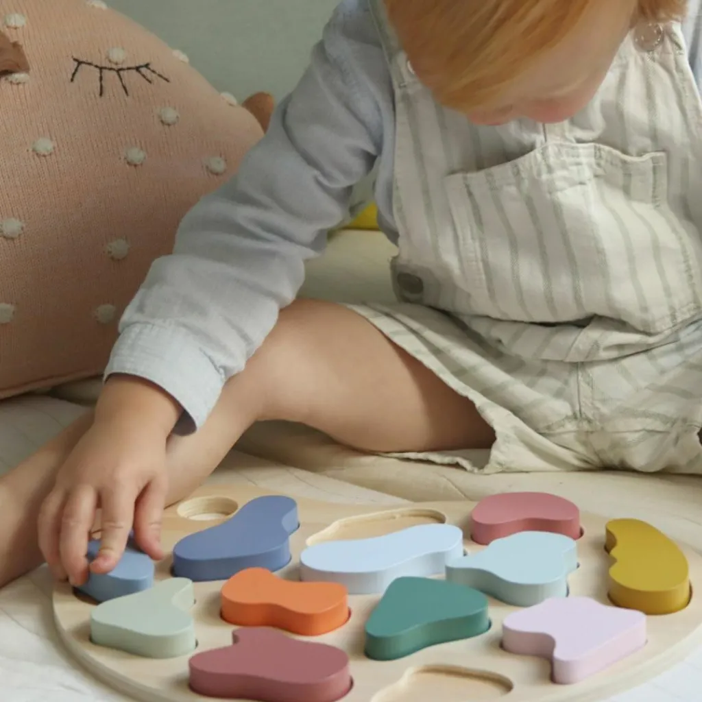 Hot Puzzle à encastrer en bois Couleurs (14 pièces) Puzzle