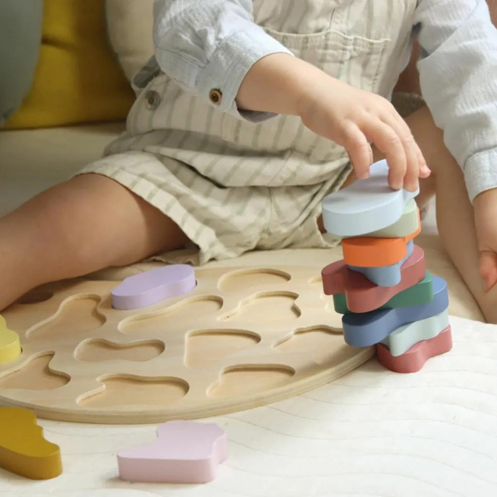 Hot Puzzle à encastrer en bois Couleurs (14 pièces) Puzzle