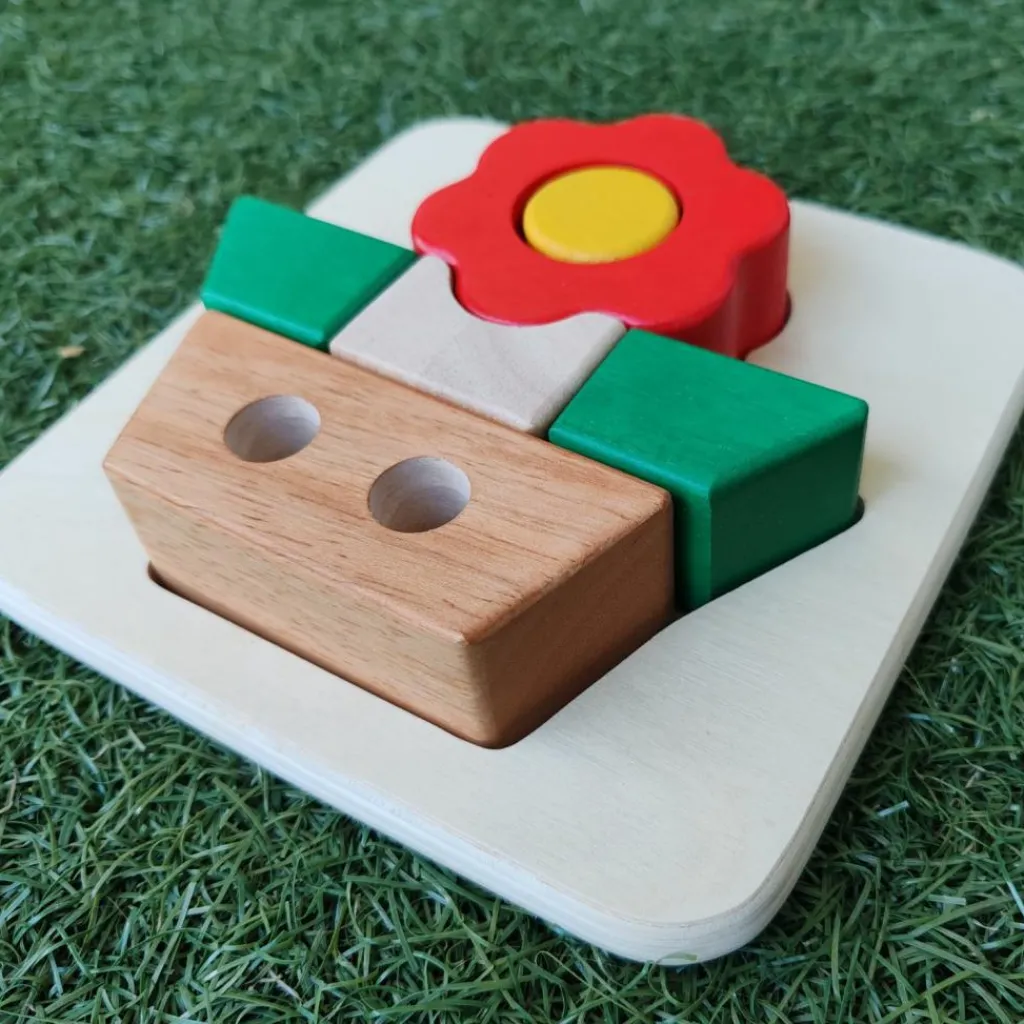 Sale Puzzle à encastrer Fleur (6 pièces) Puzzle