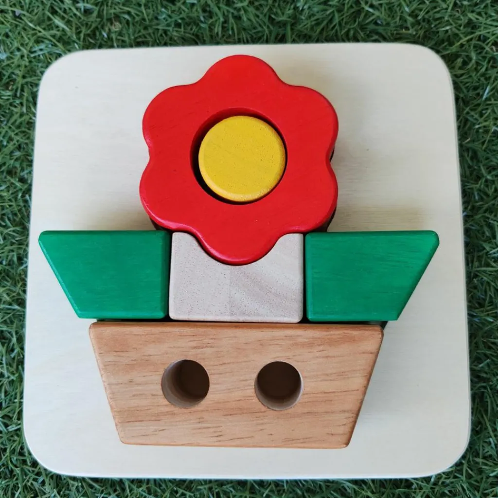 Sale Puzzle à encastrer Fleur (6 pièces) Puzzle