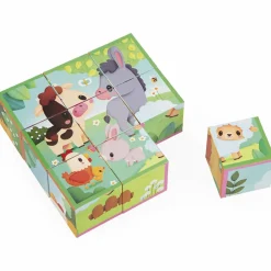 Sale Puzzle cubes en bois Animaux de la Ferme Puzzle