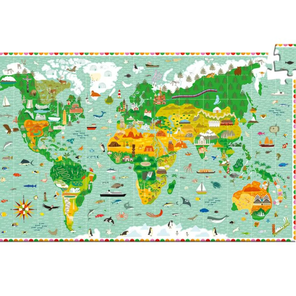 Online Puzzle d'observation avec livret Tour du monde (200 pièces) Puzzle