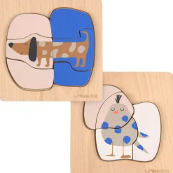 Hot Puzzle en bois 2 pièces Little Mateys Chien-Oiseau Puzzle