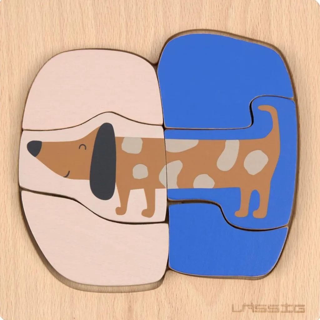 Hot Puzzle en bois 2 pièces Little Mateys Chien-Oiseau Puzzle