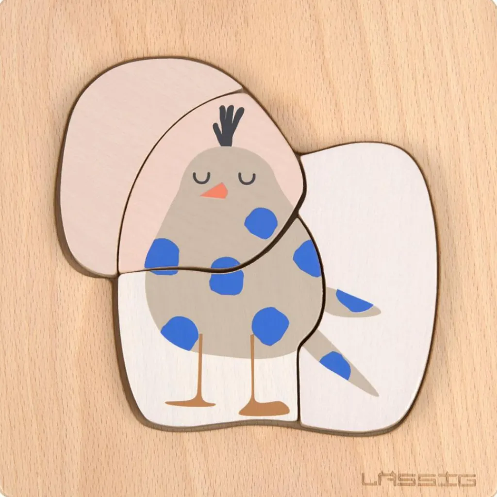 Hot Puzzle en bois 2 pièces Little Mateys Chien-Oiseau Puzzle