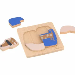 Hot Puzzle en bois 2 pièces Little Mateys Chien-Oiseau Puzzle