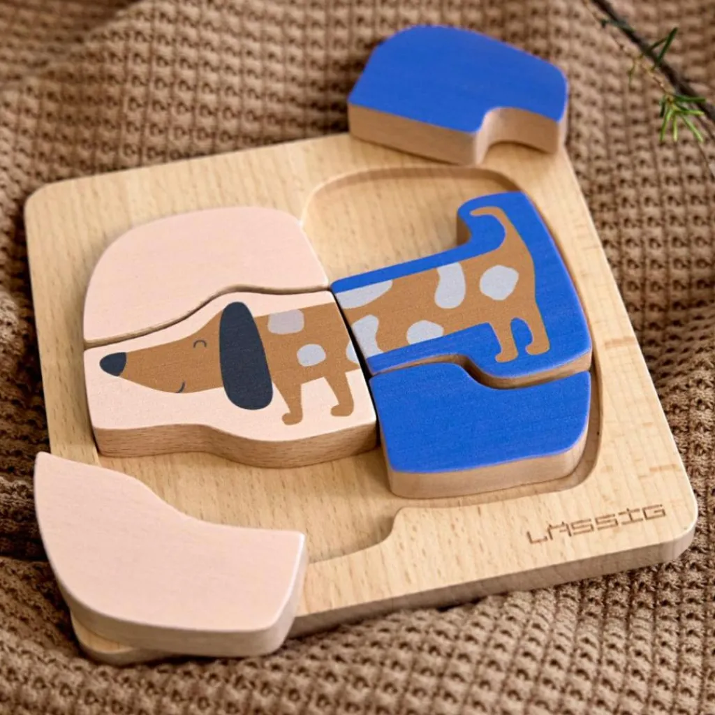 Hot Puzzle en bois 2 pièces Little Mateys Chien-Oiseau Puzzle