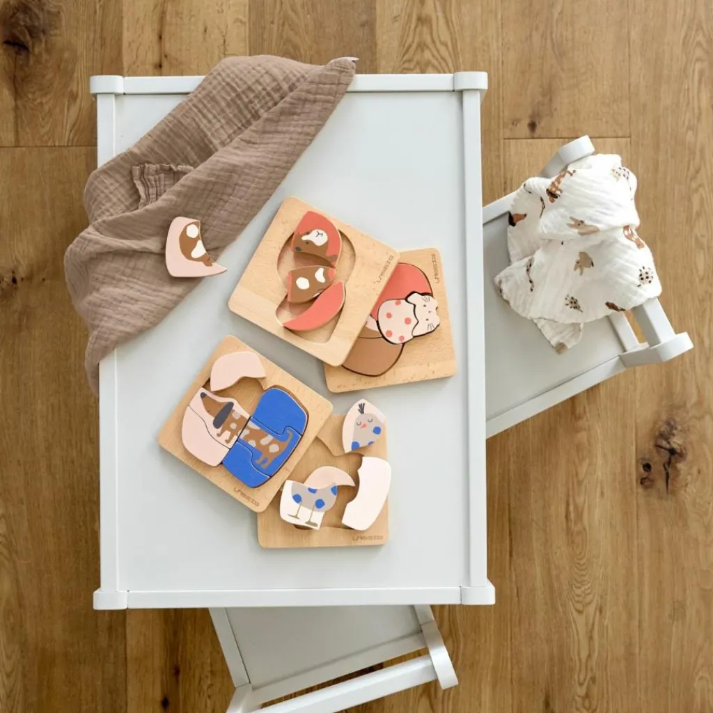 Hot Puzzle en bois 2 pièces Little Mateys Chien-Oiseau Puzzle