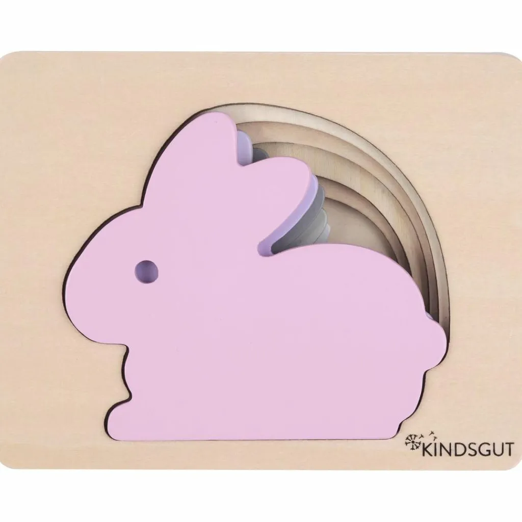 New Puzzle en bois Lapin (6 pièces) Puzzle