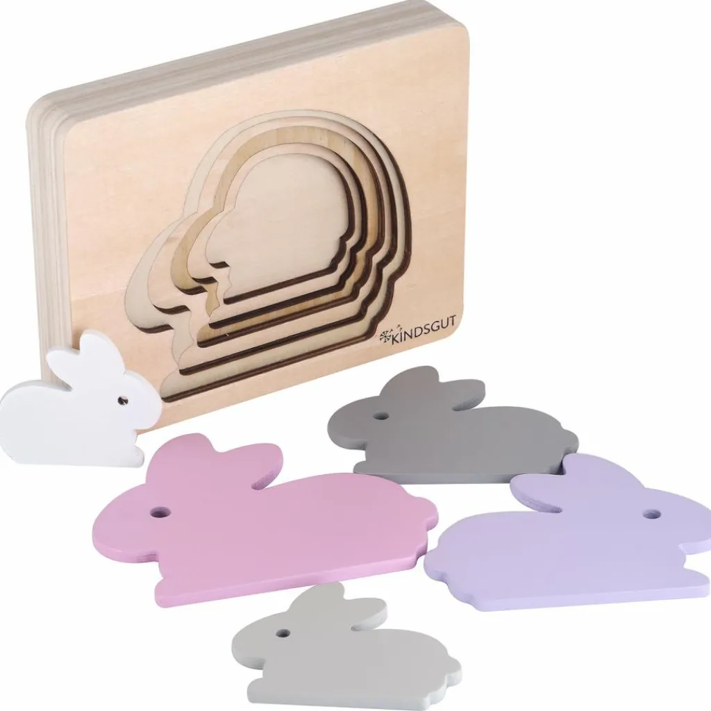 New Puzzle en bois Lapin (6 pièces) Puzzle