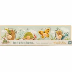 Outlet Puzzle encastrable 4 animaux Trois petits lapins Puzzle