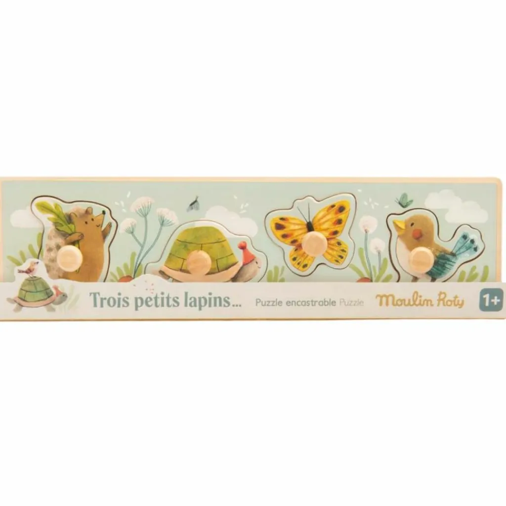 Outlet Puzzle encastrable 4 animaux Trois petits lapins Puzzle