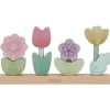 New Puzzle fleurs à empiler en bois FSC Fairy Garden Jouet À Empiler