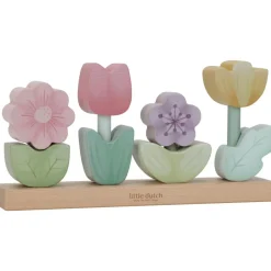 New Puzzle fleurs à empiler en bois FSC Fairy Garden Jouet À Empiler